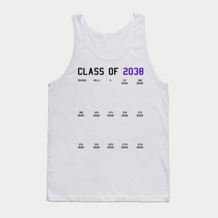 Class of 2038 Grow with Me Graduation First Day Handprints Tank Top